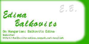 edina balkovits business card